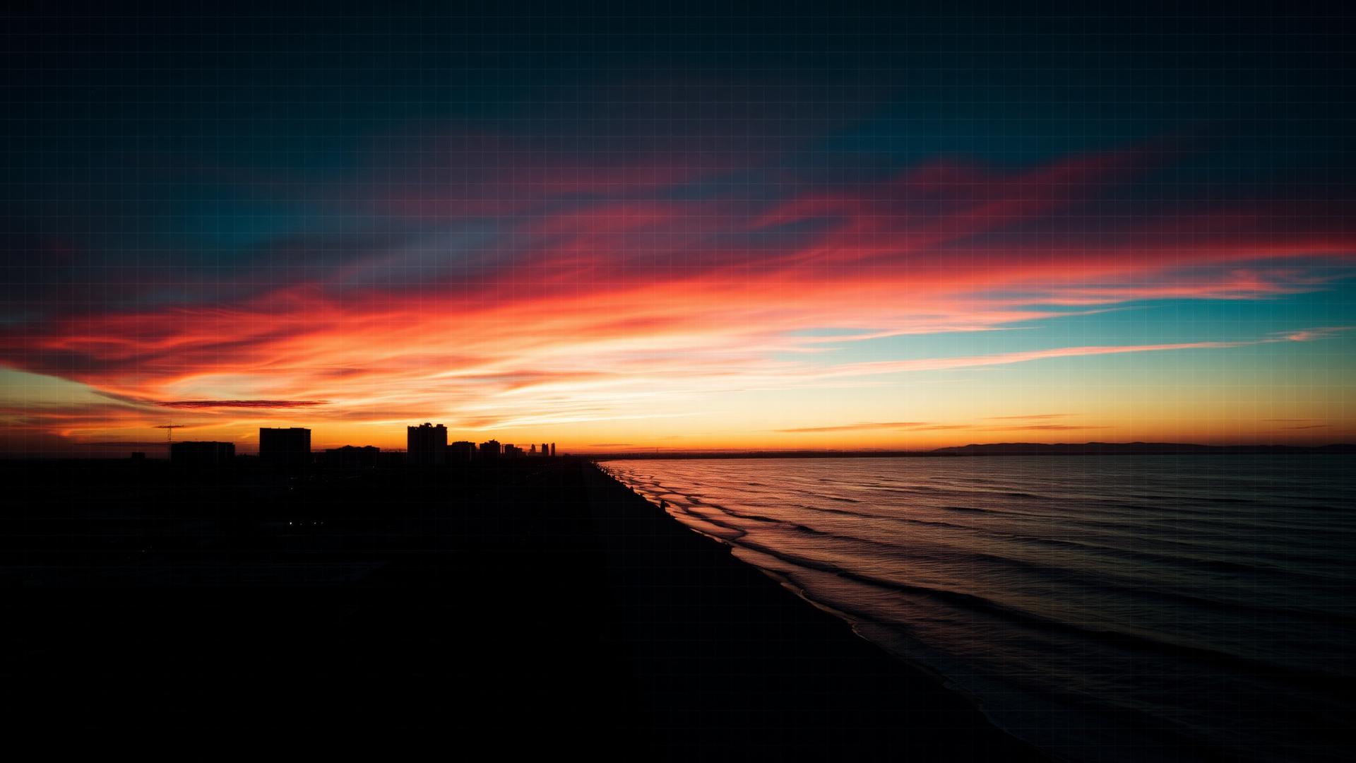 Coucher de soleil sur la côte californienne illustrant le portail de recherche RORMarkets
